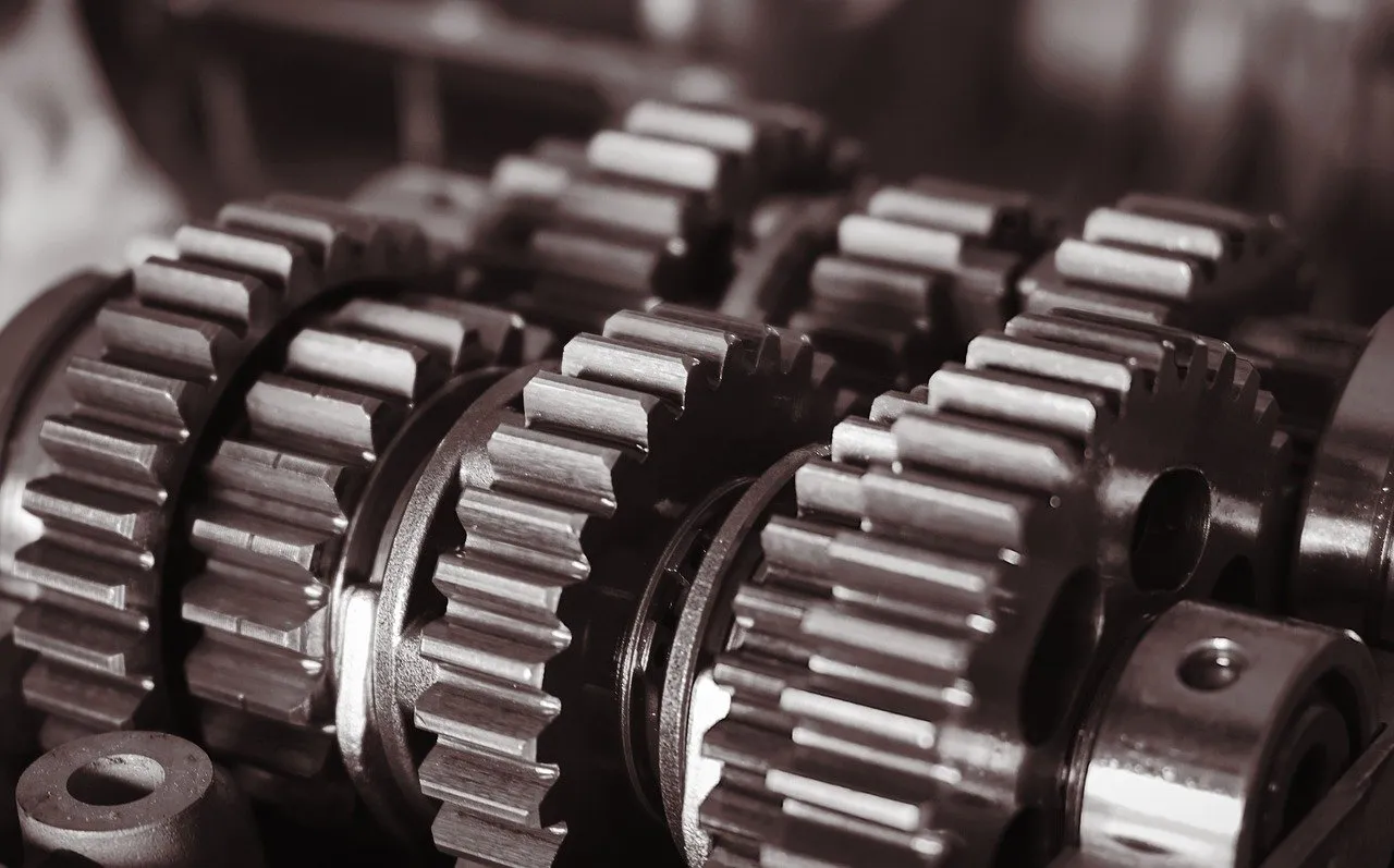 Close-up of transmission gears